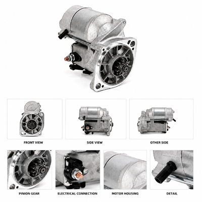 QDJ1201W 12V 1.4KW 9T Moteur de démarreur STN4121 pour remplacement du moteur d'excavatrice Denso Doosan DH35, démarreur OEM avec OE 8941702050 8941702051