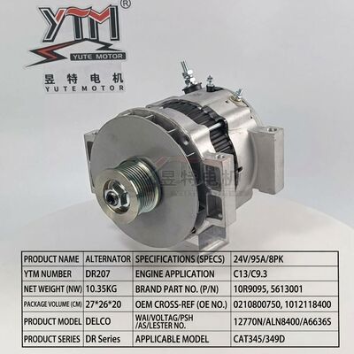 DR207 24V 95A 8PK Alternator 10R9095 5613001 0210800750 1012118400 For CAT345 CAT349 Excavator C13 C9.3 Engine