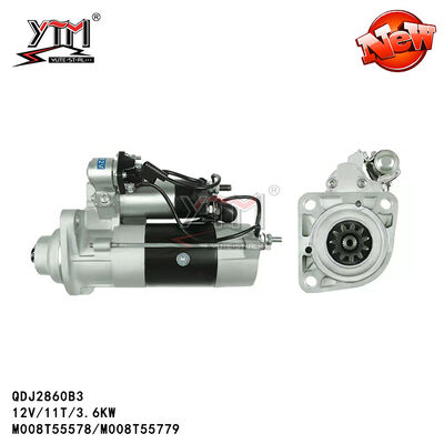 le moteur de démarreur de 12V 3.6KW Mitsubishi pour des pièces d'auto de Benz Truck BZ64371 argentent la couleur M008T55779 3841359