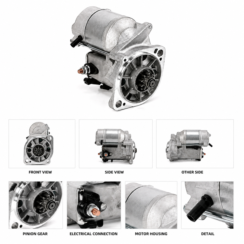 QDJ1201W 12V 1.4KW 9T Moteur de démarreur STN4121 pour remplacement du moteur d'excavatrice Denso Doosan DH35, démarreur OEM avec OE 8941702050 8941702051